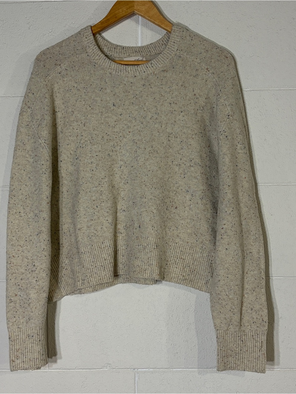 Universal Thread Knit Pullover Sweater XXL Speckled Crew Neck Long Sleeve Beige